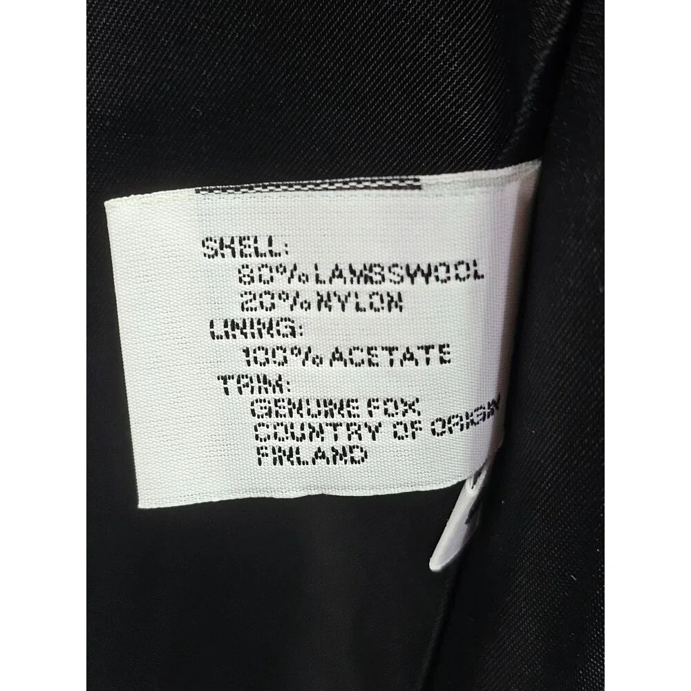 Forecaster Of Boston Women's Black Lambswool Long Coat With Fur Trim Size 6 235 - Picture 9 of 16